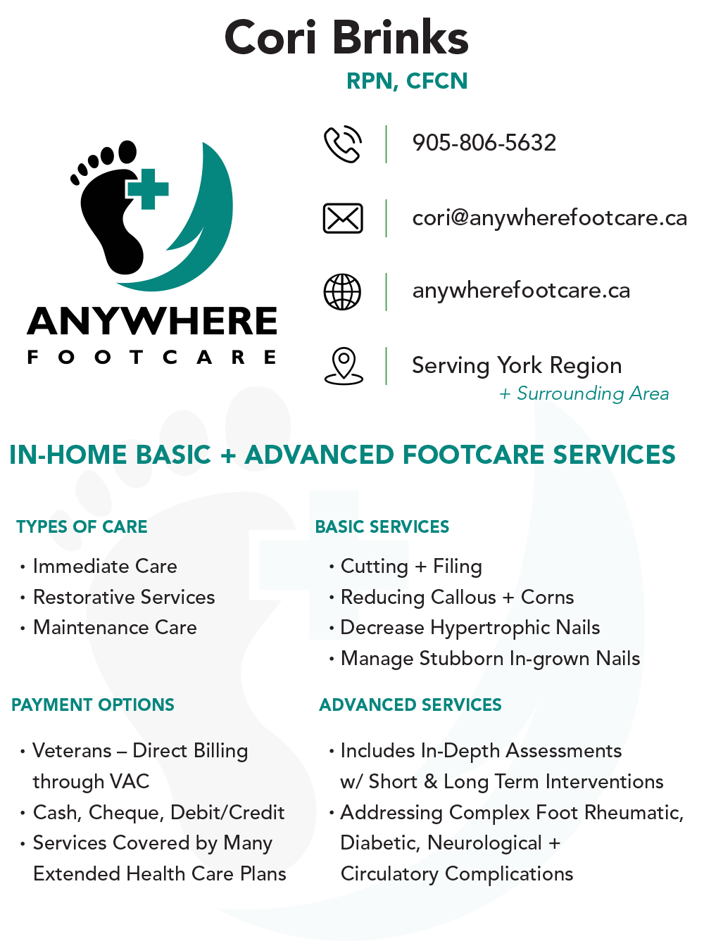 In-Home Basic + Advanced Footcare Services